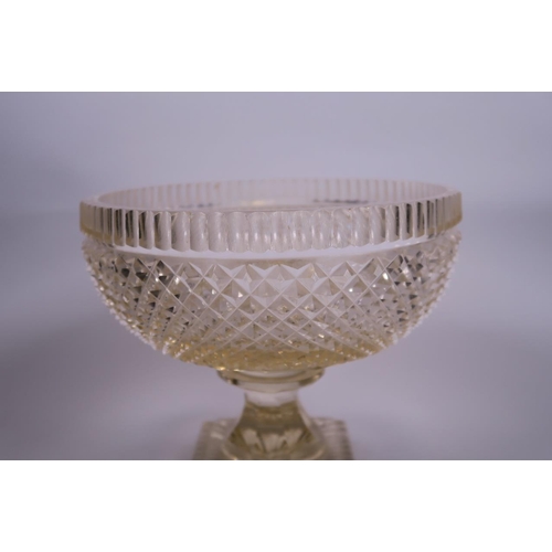 7 - A C19th hob cut glass fruit bowl, 8½