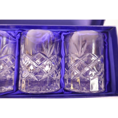 24 - A set of six St Andrews crystal glass tumblers, each 4