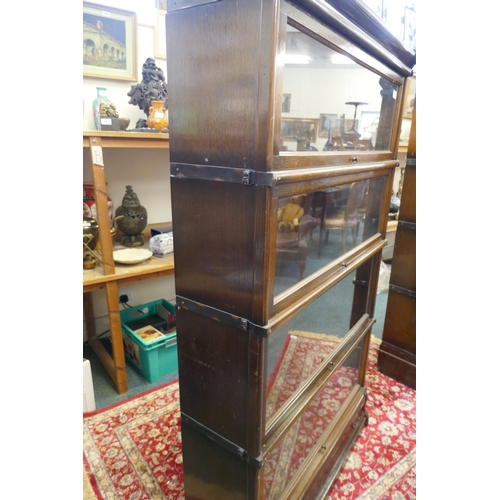 1185 - A Globe Wernicke four section bookcase with drawer