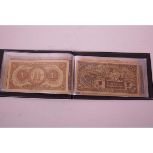 47 - An album of facsimile (replica) banknotes of assorted denominations, 8½