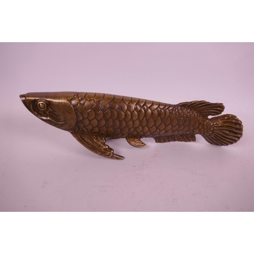 19 - A Chinese bronze of a carp, 11