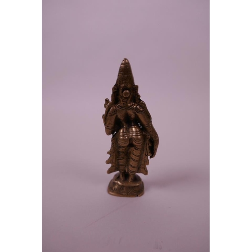 61 - An antique Indian bronze of a female deity, 4