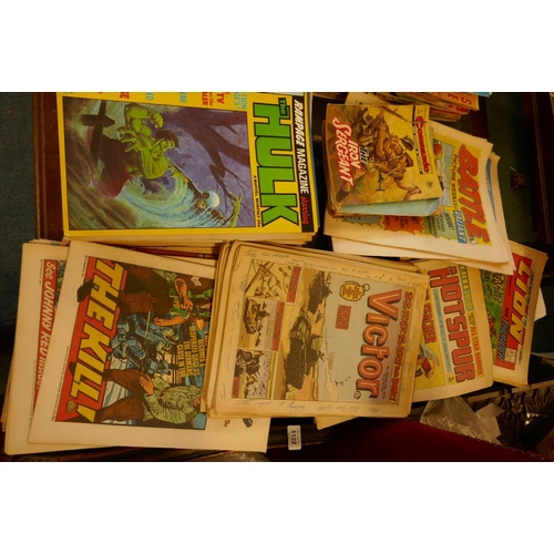 126 - A large selection of 1970s British comic magazines including Buster, Hotspur, Victor, Action, Tiger,... 