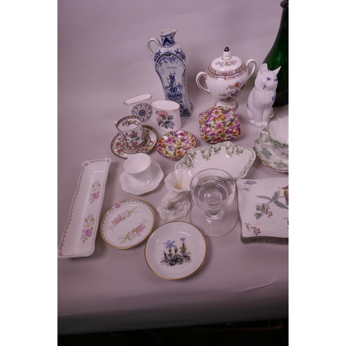 84 - A quantity of decorative pottery, porcelain and glassware including Royal Worcester, Coalport, Wedgw... 