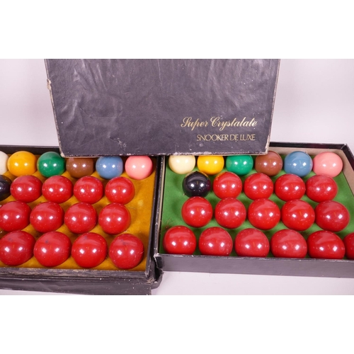 1 - Two sets of Crystalate snooker balls