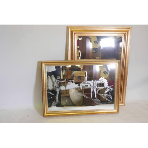 1203 - A gilt framed wall mirror, 33