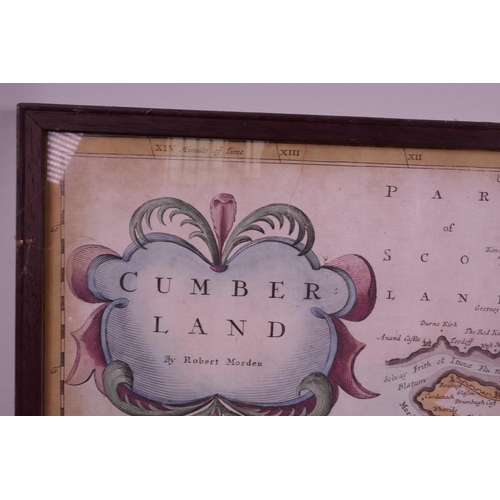 2 - An C18th map of Cumberland by Robert Morden, 17