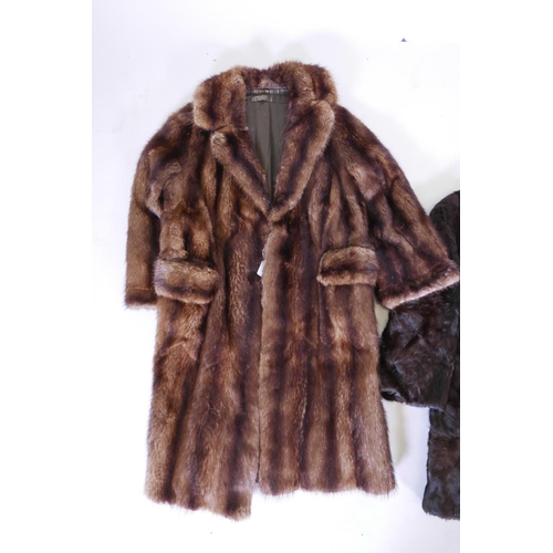 272 - An Alex Jackson three quarter length lady's fur coat, and another by the same maker