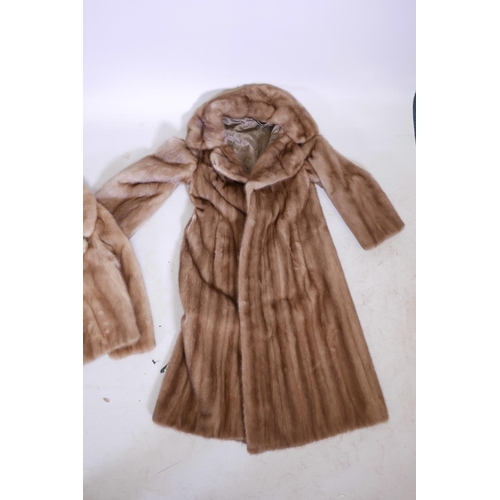 34 - A mink fur jacket by Maurice Delody furs of Park Lane, a mink coat, and a musquash fur coat