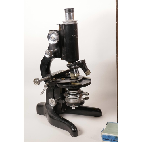 4 - A mid C20th monocular microscope, the 'Bactil' model by Watson & Sons, London, no. 85206, 15