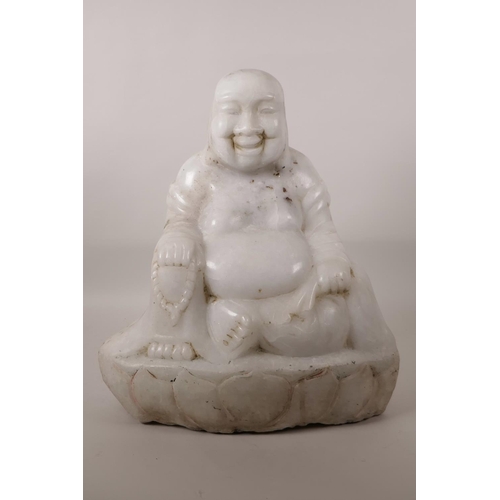 81 - A substantial Chinese white nephrite jade Buddha, approximately 1000oz/27kg, 15