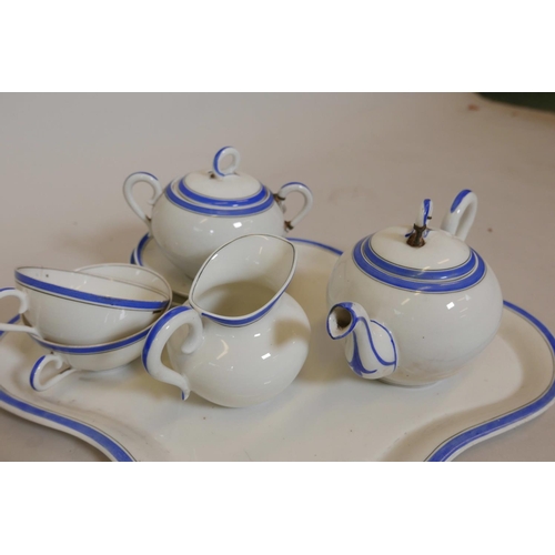 17 - A Burleigh Staffordshire six place tea service, 'Originally produced for Davenport' and a Continenta... 