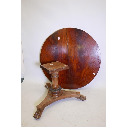 1111 - A C19th mahogany table top, 51