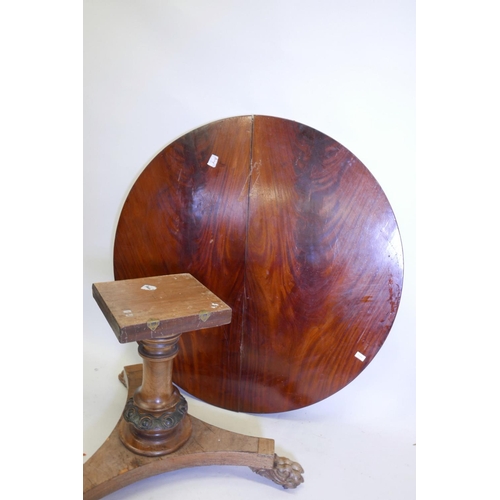 1111 - A C19th mahogany table top, 51