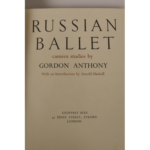 36 - One volume, 'Russian Ballet' camera studies by Gordon Anthony, published by Geoffrey Bles, London