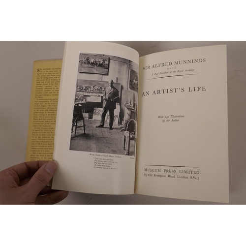 59 - Sir Alfred Munnings, one volume, 'An Artist's Life', signed and inscribed by Munnings in pencil to t... 