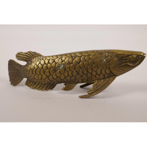 17 - An Oriental bronze model of a carp, 11