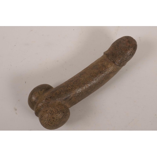 47 - A large hardstone phallus fertility pendant, 8