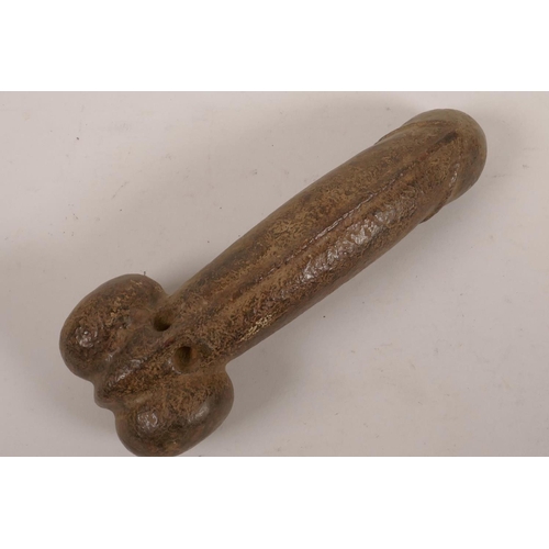 47 - A large hardstone phallus fertility pendant, 8