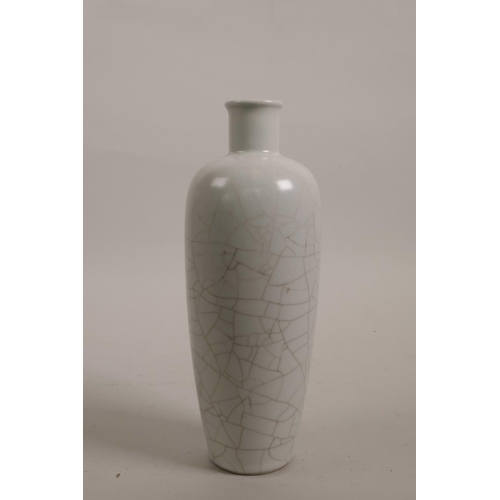 21 - A Chinese crackle glazed porcelain vase, 8½