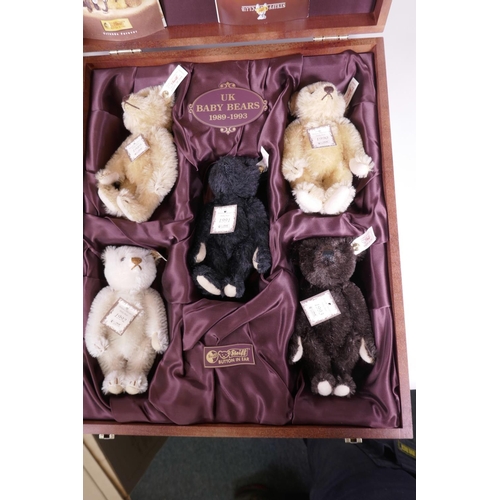 40 - A Steiff 'Scottish' bear with box and original bag, together with a boxed set of Steiff UK baby bear... 