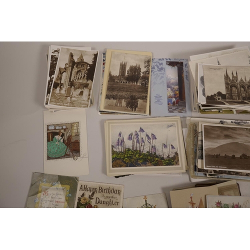 54 - A large quantity of C20th greeting cards and topographical postcards