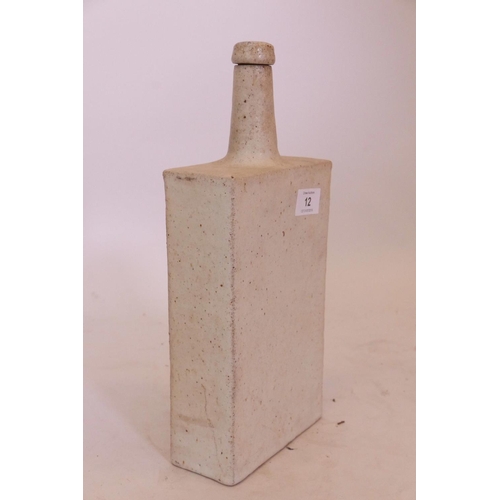 12 - Bruno Gambone, a ceramic bottle with stopper, signed to base Gambone for J.M., mid C20th, 13