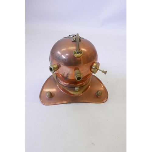 3 - A model copper and brass deep sea diver's helmet, mid C20th, 8