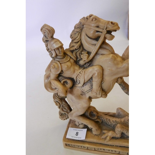 8 - George and the Dragon, resin sculpture, 8