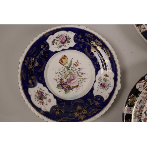 478 - A quantity of C19th Royal Crown Derby plates of assorted sizes, decorated in the Imari palette, A/F,... 