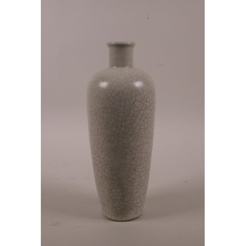 10 - A Chinese crackleware vase, 8½