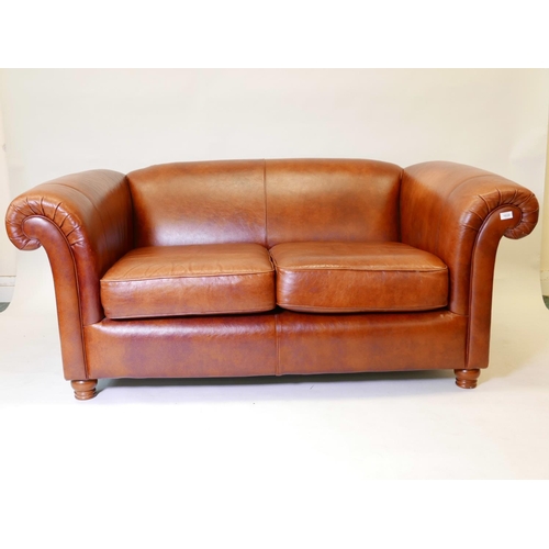 1123 - A John Lewis Derwent leather two seater sofa, 70