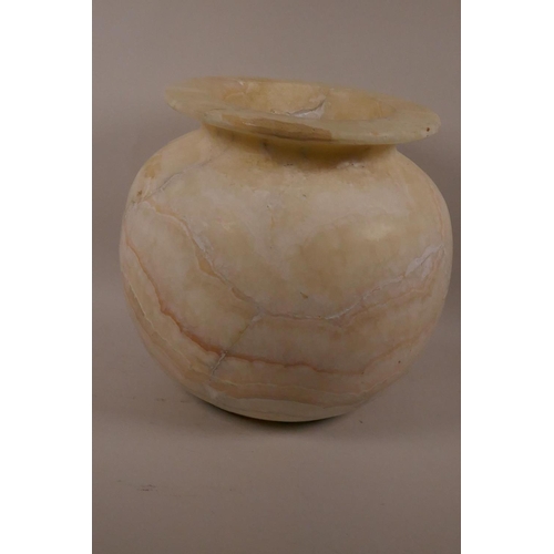 561 - An alabaster lamp jar, 10½