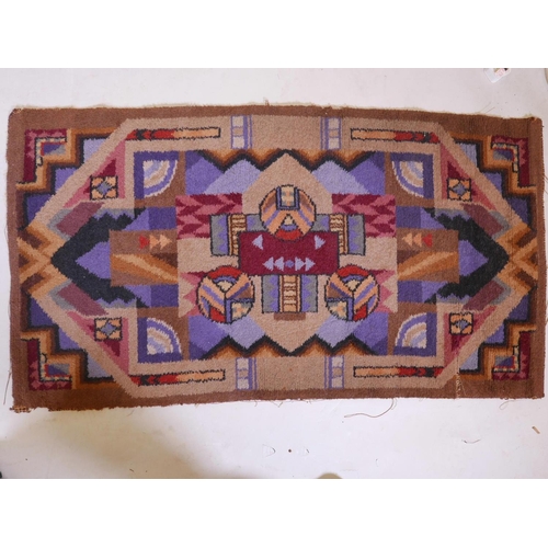 1105 - An Art Deco Bauhaus style woolen rug, 50