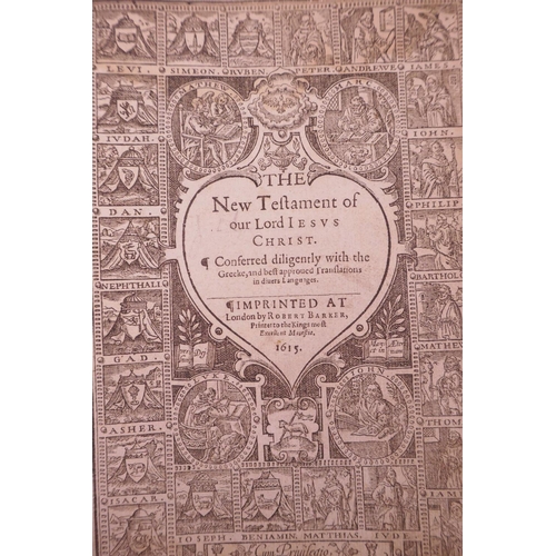 216 - 'The Bible' (English), printed in London by Robert Barker in 1615, 'The Bible: Translated according ... 