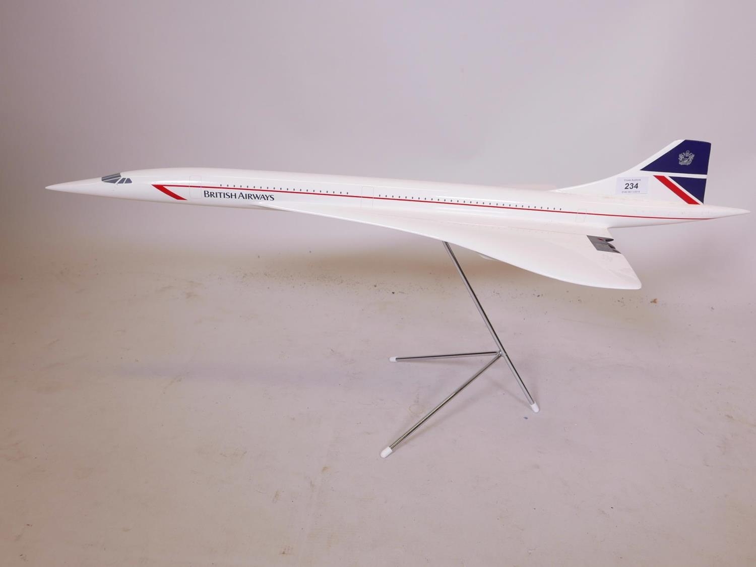 A Westway Models 1:72 scale model of a British Airways Concorde, 33½