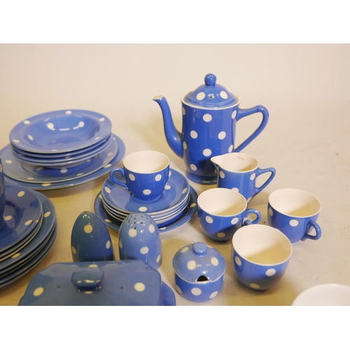 256 - A collection of T.G. Green, Blue Domino dinner and tea wares including a toast rack, egg cups, butte... 