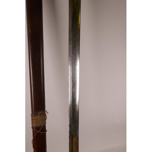 416 - A WW1 Gurkha officer's sword, 37½