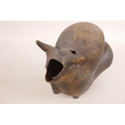 456 - A Persian rhyton in the form of a bull, A/F, 8