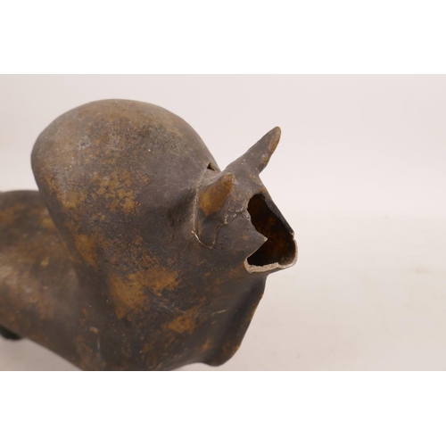 456 - A Persian rhyton in the form of a bull, A/F, 8