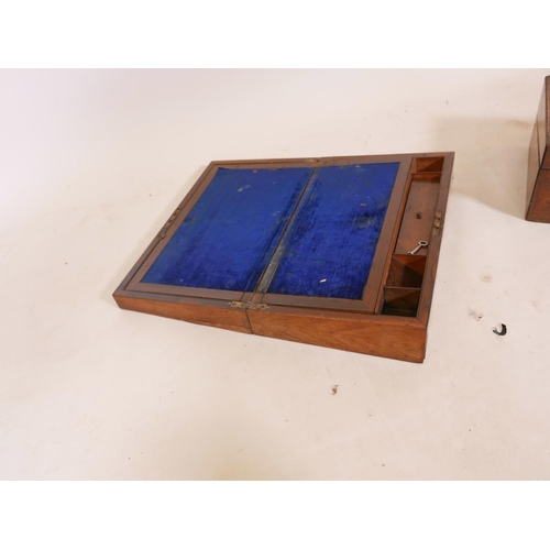 471 - A C19th rosewood writing slope, 16