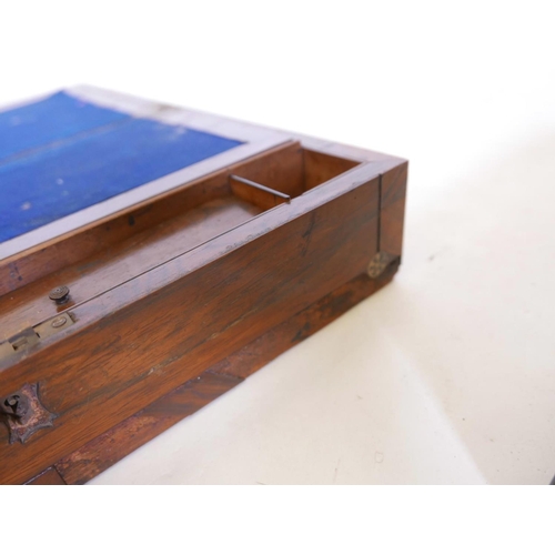 471 - A C19th rosewood writing slope, 16