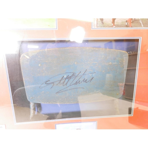 519 - A piece of official Wembley memorabilia, signed by Geoff Hurst, with certificate of authenticity fro... 