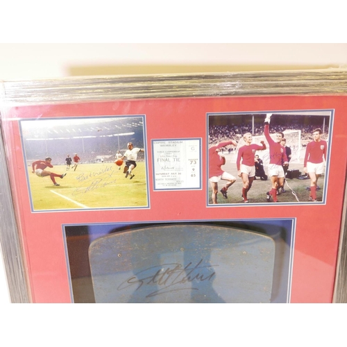 519 - A piece of official Wembley memorabilia, signed by Geoff Hurst, with certificate of authenticity fro... 