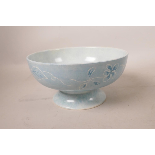 552 - A Shelley pearlescent lustre wash basin, together with an Ashworth Ironstone stem bowl from the 'Uni... 