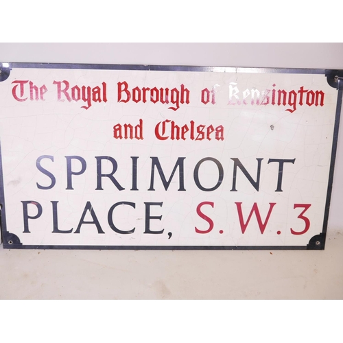 566 - Two London street signs, Sprimont Place SW3, 32