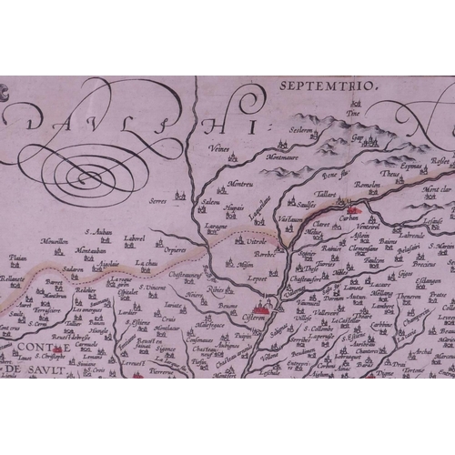 66 - An early C17th map of Provence, prepared by cartographer Pierre-Jean de Bompar originally in 1591. E... 