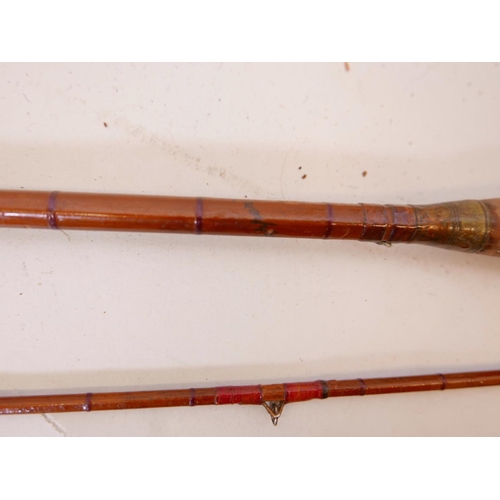 86 - A Hardy Bros split cane three section 'The Sapper' fly fishing rod with additional top section, not ... 