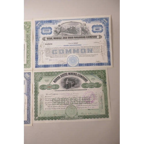 91 - A collection of American share certificates dating from 1905-1965, to include 'Allied Chemical Corpo... 