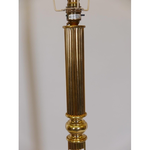 1128 - A pair of brass standard lamps, 49